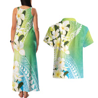 Aloha Hawaii Festive Couples Matching Tank Maxi Dress and Hawaiian Shirt Frangipani Lace Classic - Summer Vibes LT7 - Polynesian Pride