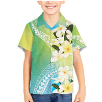 Aloha Hawaii Festive Family Matching Mermaid Dress and Hawaiian Shirt Frangipani Lace Classic - Summer Vibes LT7 Son's Shirt Blue Green - Polynesian Pride