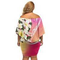 Aloha Hawaii Festive Family Matching Off Shoulder Short Dress and Hawaiian Shirt Frangipani Lace Classic - Spring Vibes LT7 - Polynesian Pride