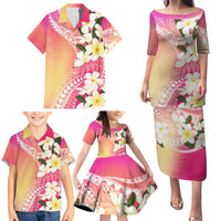 Aloha Hawaii Festive Family Matching Puletasi and Hawaiian Shirt Frangipani Lace Classic - Spring Vibes LT7 - Polynesian Pride