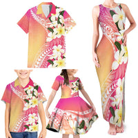 Aloha Hawaii Festive Family Matching Tank Maxi Dress and Hawaiian Shirt Frangipani Lace Classic - Spring Vibes LT7 - Polynesian Pride