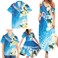 Aloha Hawaii Festive Family Matching Summer Maxi Dress and Hawaiian Shirt Frangipani Lace Classic - Oceanic LT7 - Polynesian Pride