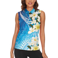 Aloha Hawaii Festive Women Sleeveless Polo Shirt Frangipani Lace Classic - Oceanic LT7 - Polynesian Pride