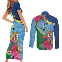 Personalized Malampa Fiji Day Together We Grow Couples Matching Short Sleeve Bodycon Dress and Long Sleeve Button Shirt Special Tapa Mix LT7 - Polynesian Pride