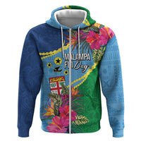Personalized Malampa Fiji Day Together We Grow Hoodie Special Tapa Mix LT7 Zip Hoodie Colorful - Polynesian Pride