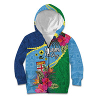 Personalized Malampa Fiji Day Together We Grow Kid Hoodie Special Tapa Mix LT7 Zip Hoodie Colorful - Polynesian Pride