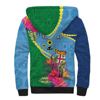 Personalized Malampa Fiji Day Together We Grow Sherpa Hoodie Special Tapa Mix LT7 - Polynesian Pride