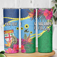Personalized Malampa Fiji Day Together We Grow Skinny Tumbler Special Tapa Mix LT7 - Polynesian Pride