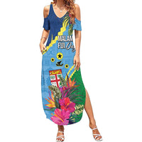 Personalized Malampa Fiji Day Together We Grow Summer Maxi Dress Special Tapa Mix LT7 Women Colorful - Polynesian Pride