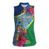Personalized Malampa Fiji Day Together We Grow Women Sleeveless Polo Shirt Special Tapa Mix LT7 Female Colorful - Polynesian Pride