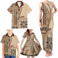 Samoa Siapo Motif Family Matching Tank Maxi Dress and Hawaiian Shirt Classic Style LT7 - Polynesian Pride