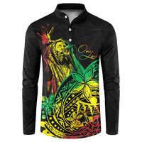 Personalised Reggae Jawaiian Festive Button Sweatshirt Mix Polynesian