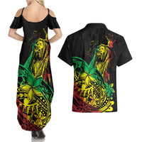 Personalised Reggae Jawaiian Festive Couples Matching Summer Maxi Dress and Hawaiian Shirt Mix Polynesian LT7 - Polynesian Pride