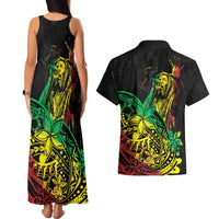Personalised Reggae Jawaiian Festive Couples Matching Tank Maxi Dress and Hawaiian Shirt Mix Polynesian LT7 - Polynesian Pride