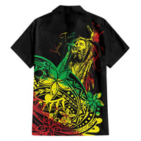 Personalised Reggae Jawaiian Festive Family Matching Off Shoulder Short Dress and Hawaiian Shirt Mix Polynesian LT7 - Polynesian Pride