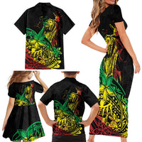 Personalised Reggae Jawaiian Festive Family Matching Short Sleeve Bodycon Dress and Hawaiian Shirt Mix Polynesian LT7 - Polynesian Pride