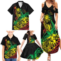 Personalised Reggae Jawaiian Festive Family Matching Summer Maxi Dress and Hawaiian Shirt Mix Polynesian LT7 - Polynesian Pride
