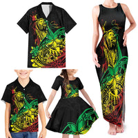 Personalised Reggae Jawaiian Festive Family Matching Tank Maxi Dress and Hawaiian Shirt Mix Polynesian LT7 - Polynesian Pride