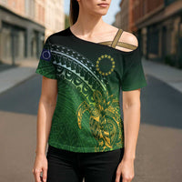 Cook Islands Rugby Kuki Avaiki Cross Shoulder Shirt Tribal Turtle - Polynesian Pride