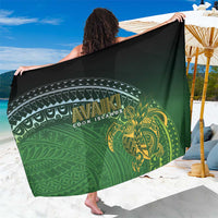 Cook Islands Rugby Kuki Avaiki Sarong Tribal Turtle LT7 One Size 44 x 66 inches Dark Green - Polynesian Pride