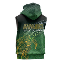 Cook Islands Rugby Kuki Avaiki Sleeveless Zip Hoodie Tribal Turtle - Polynesian Pride