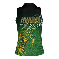 Cook Islands Rugby Kuki Avaiki Women Sleeveless Polo Shirt Tribal Turtle LT7 - Polynesian Pride