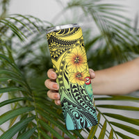 Honolulu Hawaii Skinny Tumbler Ilima Plumeria with Hula Girl LT7 - Polynesian Pride