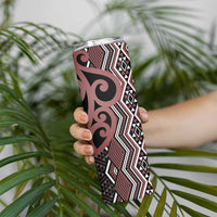 Maori Taniko Patterns Skinny Tumbler Brown Patiki Motifs Mix Whakairo Ngaru LT7 - Polynesian Pride