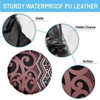 Maori Taniko Patterns Spare Tire Cover Brown Patiki Motifs Mix Whakairo Ngaru