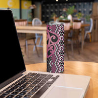 Maori Taniko Patterns Skinny Tumbler Pink Patiki Motifs Mix Whakairo Ngaru LT7 - Polynesian Pride