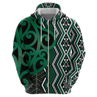 Maori Taniko Patterns Hoodie Pounamu Patiki Motifs Mix Whakairo Ngaru LT7 - Polynesian Pride