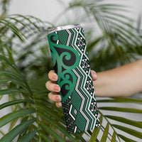 Maori Taniko Patterns Skinny Tumbler Pounamu Patiki Motifs Mix Whakairo Ngaru LT7 - Polynesian Pride