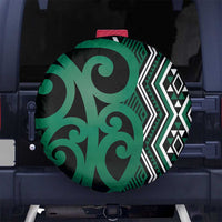 Maori Taniko Patterns Spare Tire Cover Pounamu Patiki Motifs Mix Whakairo Ngaru LT7 No hole Green - Polynesian Pride