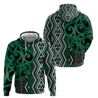 Maori Taniko Patterns Zip Hoodie Pounamu Patiki Motifs Mix Whakairo Ngaru LT7 - Polynesian Pride