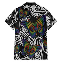 Aotearoa Takatapui Pride Family Matching Puletasi and Hawaiian Shirt Rainbow Butterfly - Free To Love LT7 - Polynesian Pride