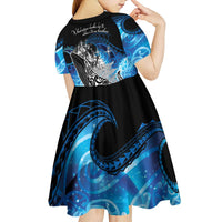Maori Matariki Te Araroa Paikea Starry Kid Short Sleeve Dress Tangaroa Whakatauki
