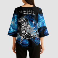Maori Matariki Te Araroa Paikea Starry Kimono Sleeve Blouse Tangaroa Whakatauki