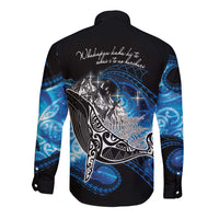 Maori Matariki Te Araroa Paikea Starry Long Sleeve Button Shirt Tangaroa Whakatauki