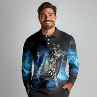 Maori Matariki Te Araroa Paikea Starry Long Sleeve Polo Shirt Tangaroa Whakatauki