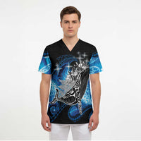 Maori Matariki Te Araroa Paikea Starry Scrub Top Tangaroa Whakatauki