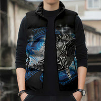 Maori Matariki Te Araroa Paikea Starry Sleeveless Puffer Jacket Tangaroa Whakatauki