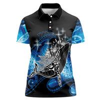 Maori Matariki Te Araroa Paikea Starry Women Polo Shirt Tangaroa Whakatauki LT7 Female Black - Polynesian Pride