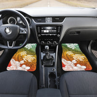 Kanaka Maoli Hawaii Flag Day Car Mats Vibrant Frangipani