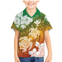 Kanaka Maoli Hawaii Flag Day Family Matching Mermaid Dress and Hawaiian Shirt Vibrant Frangipani LT7 Son's Shirt Colorful - Polynesian Pride
