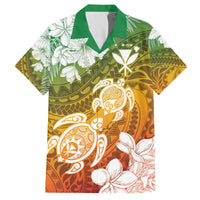 Kanaka Maoli Hawaii Flag Day Family Matching Puletasi and Hawaiian Shirt Vibrant Frangipani LT7 Dad's Shirt - Short Sleeve Colorful - Polynesian Pride