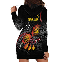 Personalized Papua New Guinea Milne Bay Hoodie Dress Bagi Necklace Mix Lime Pot Grunge LT7 - Polynesian Pride