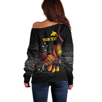 Personalized Papua New Guinea Milne Bay Off Shoulder Sweater Bagi Necklace Mix Lime Pot Grunge