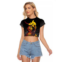 Personalized Papua New Guinea Milne Bay Raglan Cropped T Shirt Bagi Necklace Mix Lime Pot Grunge