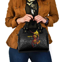 Personalized Papua New Guinea Milne Bay Shoulder Handbag Bagi Necklace Mix Lime Pot Grunge