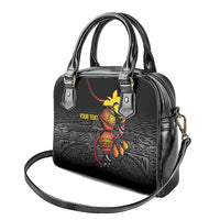 Personalized Papua New Guinea Milne Bay Shoulder Handbag Bagi Necklace Mix Lime Pot Grunge